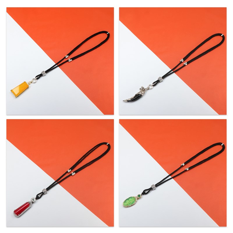 现货速发高端和田玉石翡翠黄财神吊坠挂绳男士款长短可调节吊绳