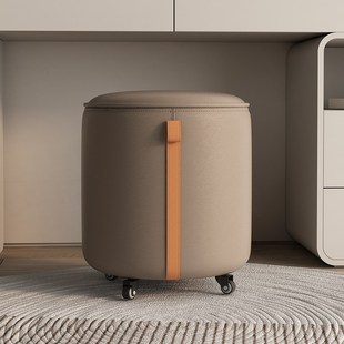 快速发货真皮化妆凳n梳妆凳矮凳滑轮现代简约网红家用换鞋凳圆凳