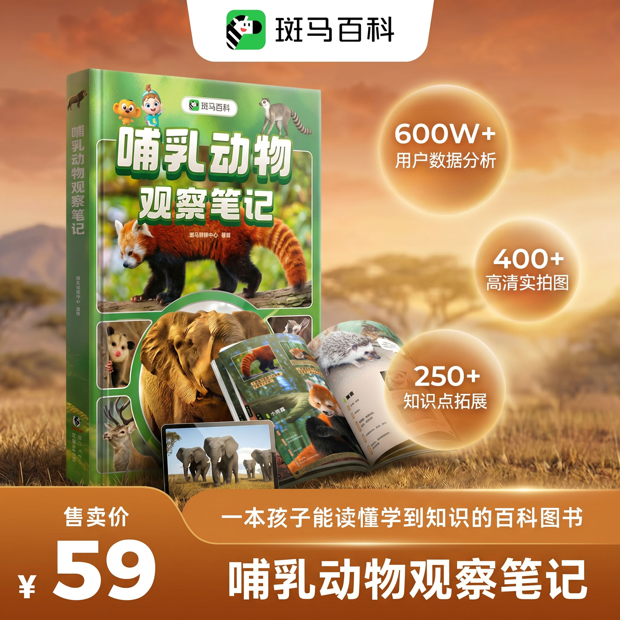 【斑马百科图书】哺乳动物观察笔记动物知识百科全书儿童绘本DK大百科