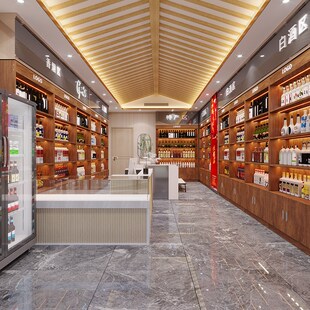 烟酒茶家具靠墙酒柜展示柜便利店零食展示架超市货架茶叶储藏柜子