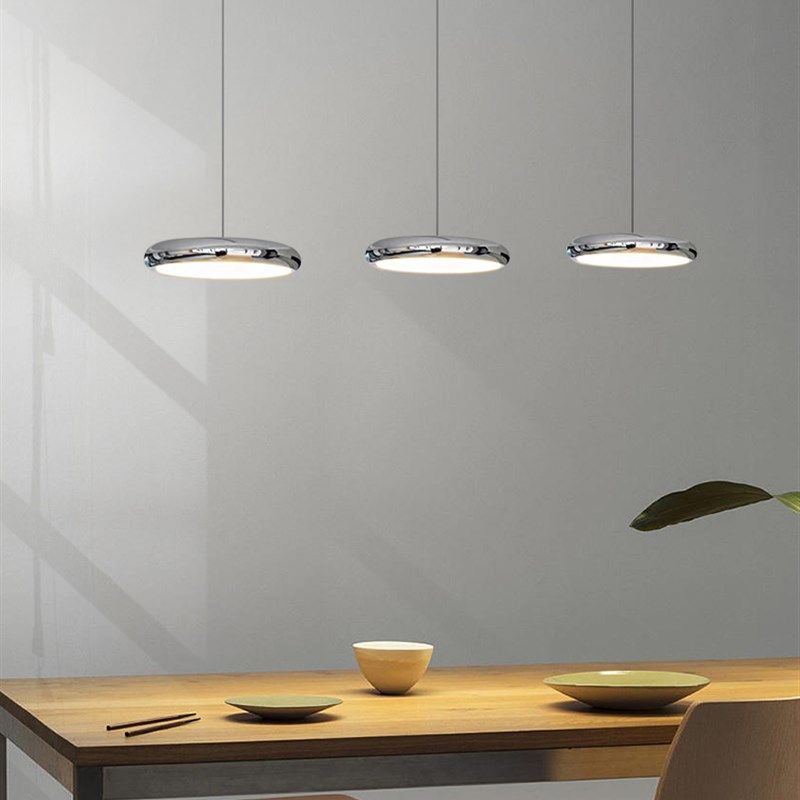 飞碟饭厅吊灯现代简约三头吧台吊灯北欧极简圆形长盘餐桌饭厅吊灯,家装灯饰光源,餐厅吊灯,淘宝优惠券,粉丝福利购,淘宝优惠卷