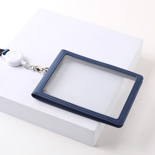 特大号皮质工作牌10*14机场证件卡套导游记者胸牌挂绳定制Logo