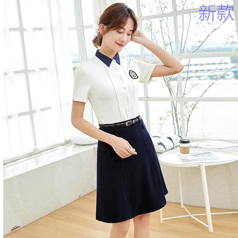 幼儿园老师园服夏装职业培幼师行政训面试女衬衫裙套教师工新款