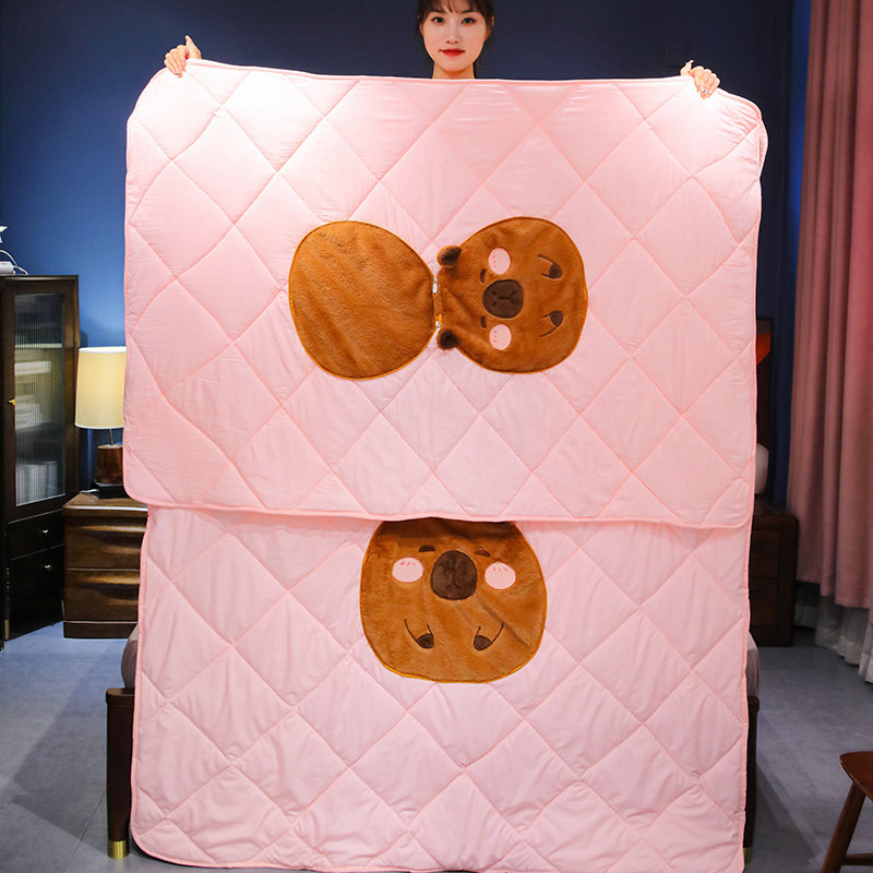 卡皮巴拉水豚抱枕被子两用冬季加厚午睡抱枕毯子二合一办公室靠枕,居家布艺,抱枕被,淘宝优惠券,粉丝福利购,淘宝优惠卷