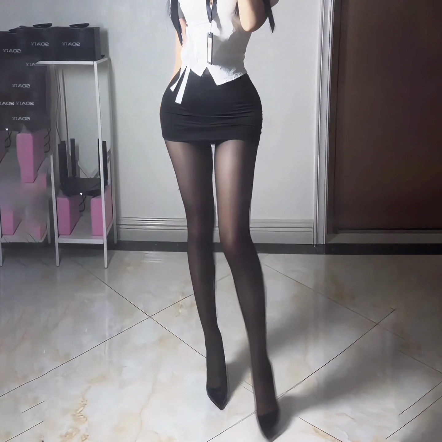 极简黑色连裤袜女2026新款显瘦透气薄款四季通用打底袜性感修身