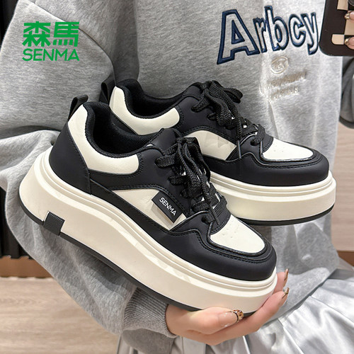 森马女鞋板鞋女厚底增高小白鞋