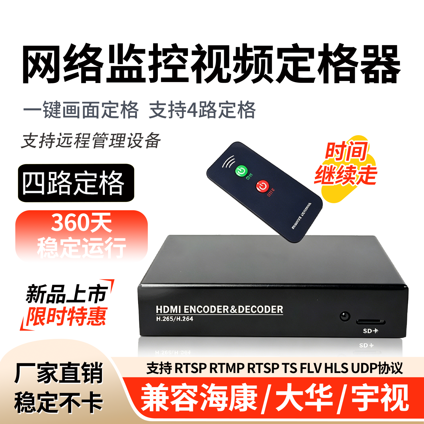 4路 监控视频画面定格器 IPC冻结器 医疗教学研究 图像暂停兼海康