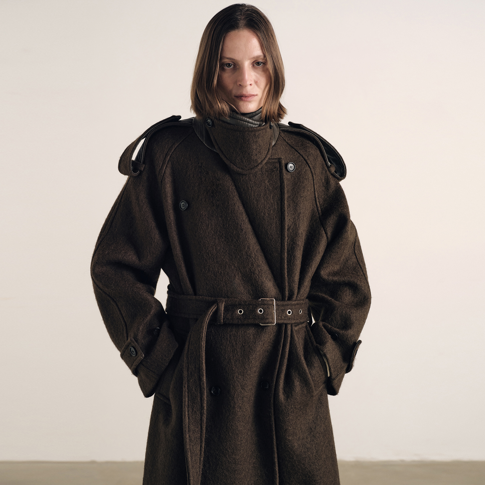 ATELIO·直筒风衣式宽松长大衣