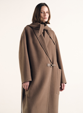 ATELIO·羊毛双面呢带帽慵懒睡袍长大衣