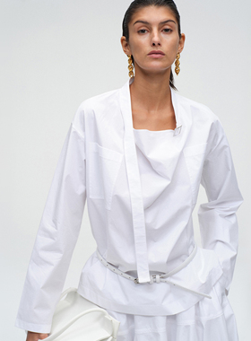 ATELIO · 棉质沙漏领束带衬衫