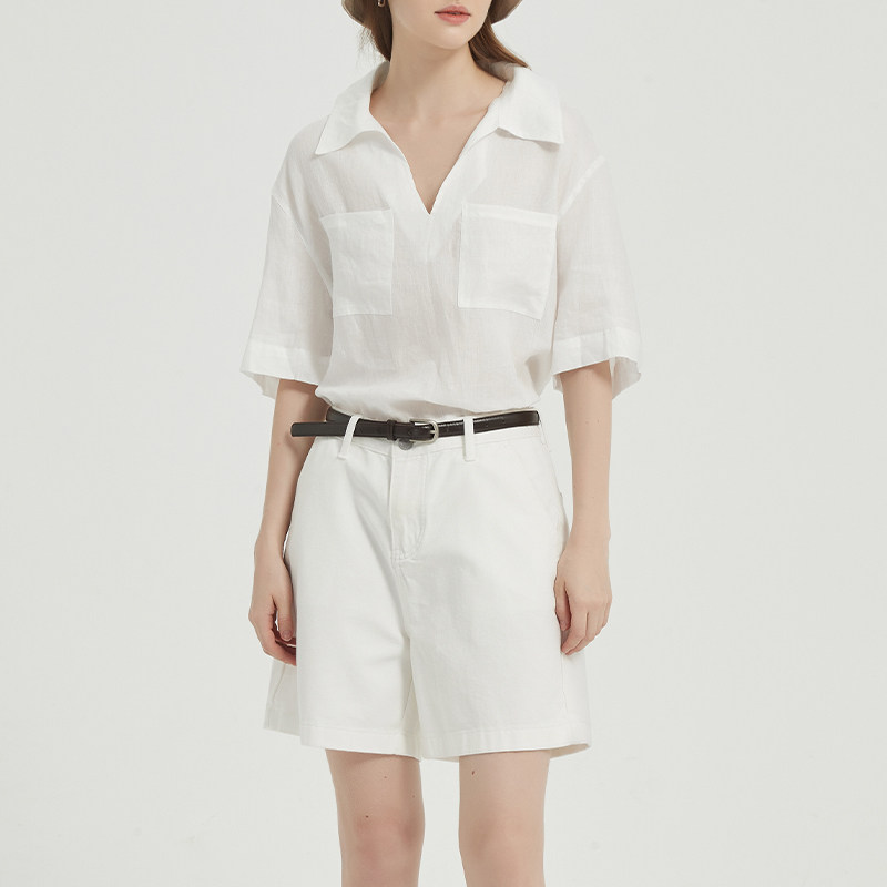 Petit Bari 宽松垂感阔腿A字牛仔短裤