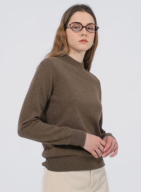 Petit Bari羊绒羊毛半高领针织毛衣女 无缝一体工艺百搭款毛衣