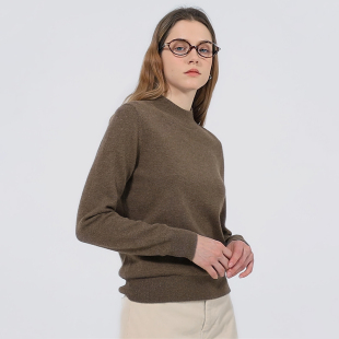 毛衣 无缝一体工艺百搭款 Petit Bari羊绒羊毛半高领针织毛衣女