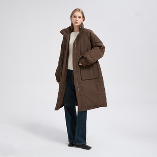 羽绒服女 风衣式 秋冬保暖 Bari设计感立领收腰长款 Petit