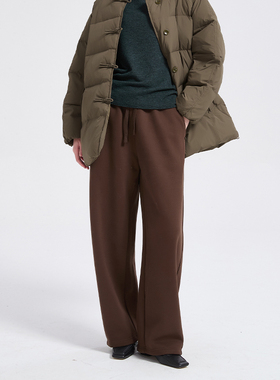 Petit Bari 女士简约温暖松紧腰镰刀型长裤 深灰 / 杏色 / 咖色