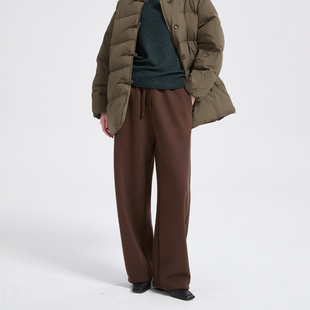 杏色 Petit 深灰 女士简约温暖松紧腰镰刀型长裤 咖色 Bari