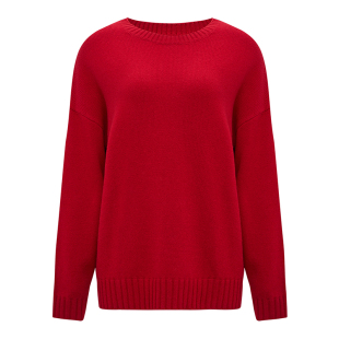 高品质天然纤维节日氛围毛衣 氛围感宽松百搭圆领毛衣 Petit Bari