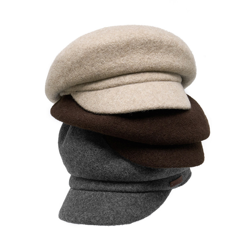 Petit Bari简约高阶羊毛羊绒宽檐贝雷帽女