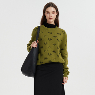 Petit Bari针织圆领宝宝头毛衣