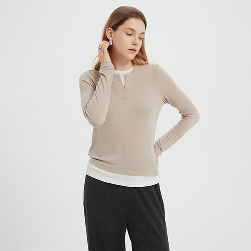 PetitBari舒适云感假两件上衣