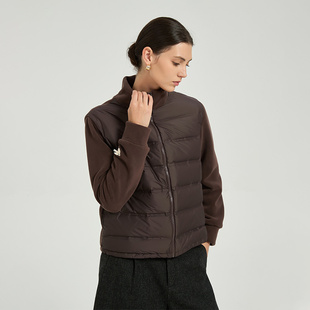 Petit 秋冬保暖 Bari软糯休闲摇粒绒拼接立领轻薄羽绒服女
