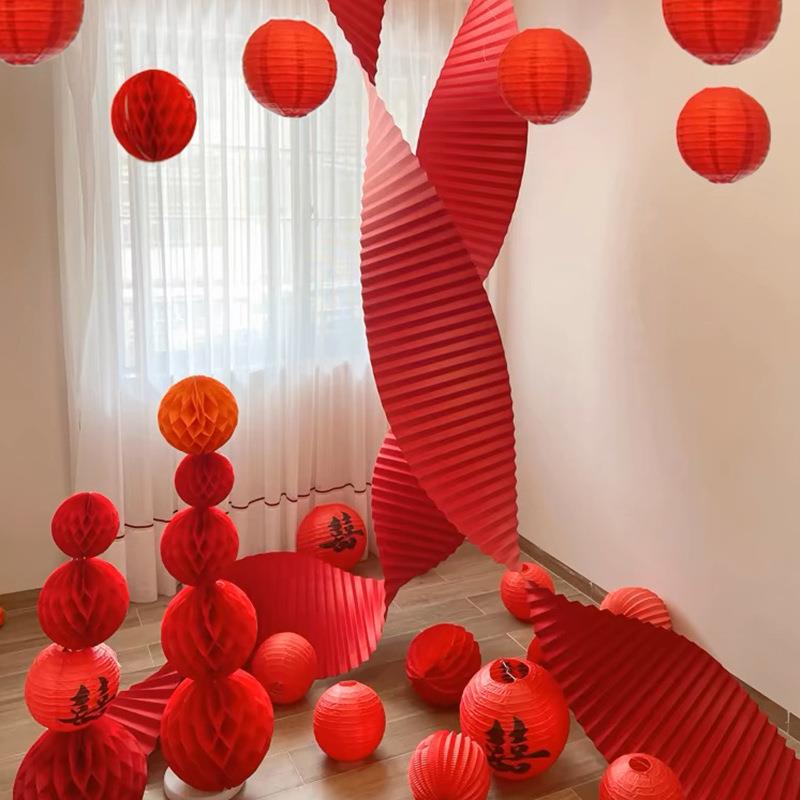 婚庆长条波浪纸吊顶背景装饰婚房客厅商场橱窗瓦楞纸喜庆布置道具