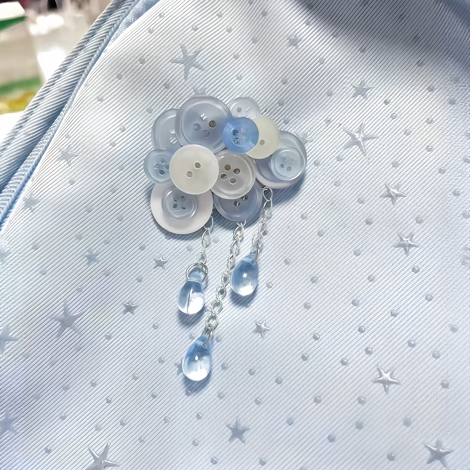 新款云朵水滴琉璃钥匙扣包挂件图片