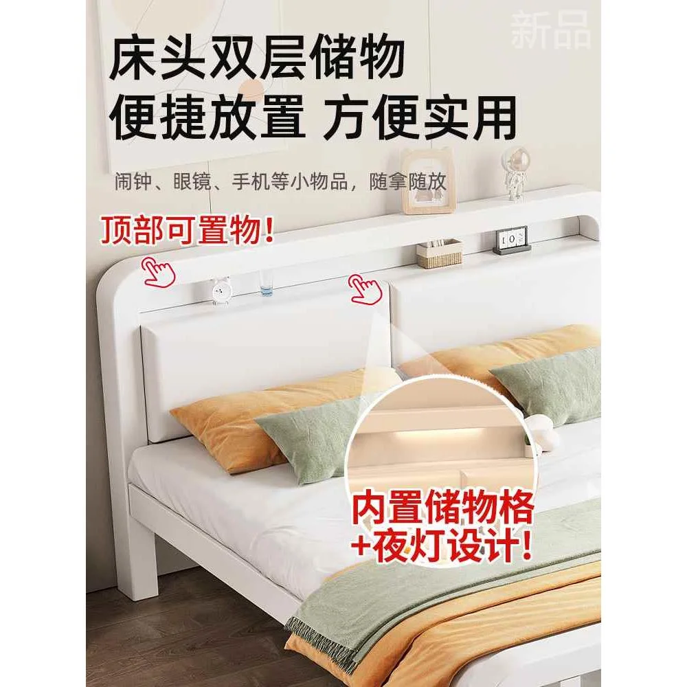 铁艺床双人床家单人用床不锈钢加粗加厚加固组装1.5m出租房铁新品