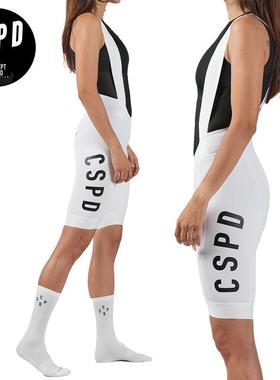 CSPD夏骑行背带裤男女黑白色自行车公路车骑行裤运动五分透气速干