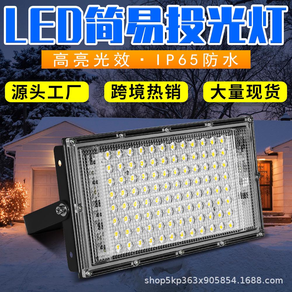 LED投光灯户外防水照明灯工程园林广场花园投射灯庭院照明100W