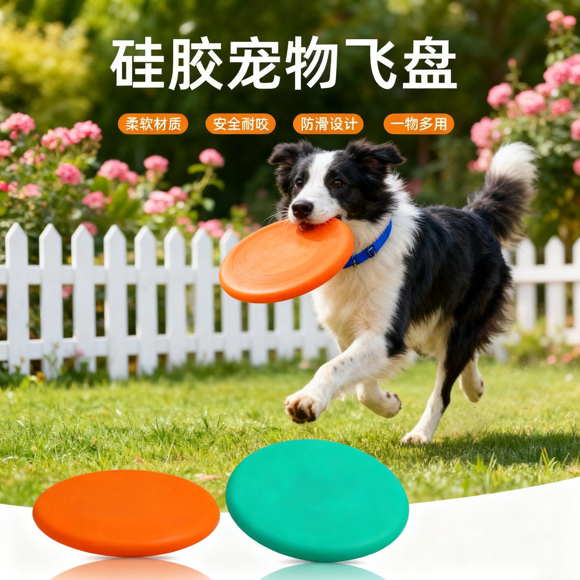 新品硅胶宠物飞盘 沙滩可折叠狗狗玩具 可浮水耐咬宠物狗飞盘