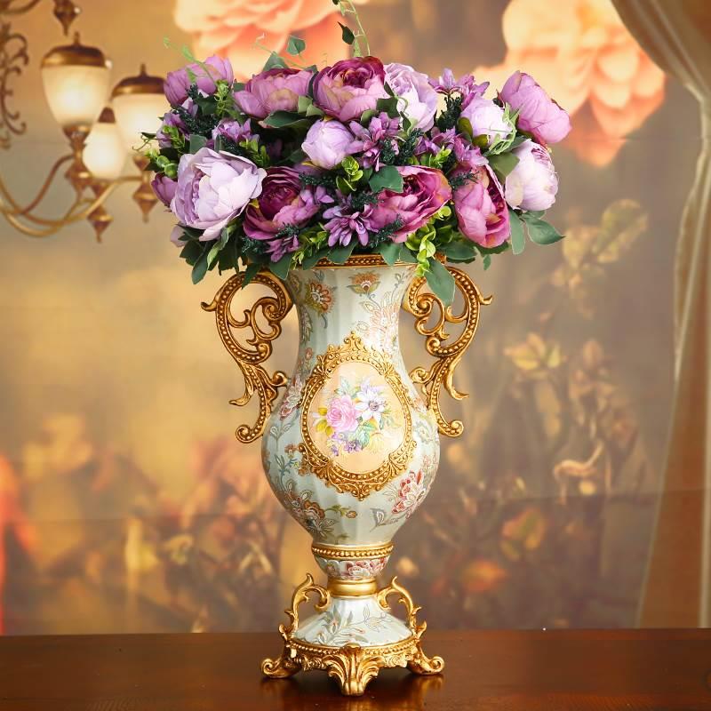 欧式覆古花瓶客厅插花花器家居装饰餐桌欧式创意玄关摆件套装