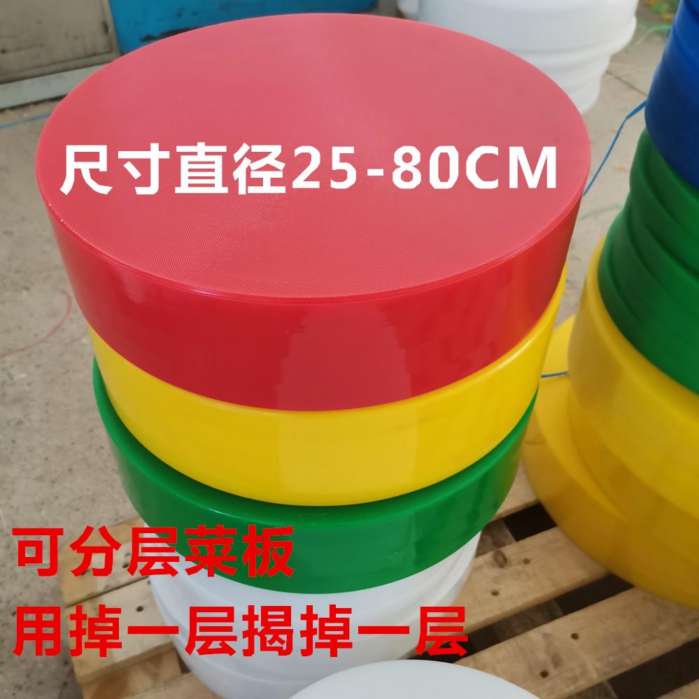 塑料PE菜板加厚抗菌防霉圆形菜墩砧板商用肉摊大号肉墩切菜板圆墩