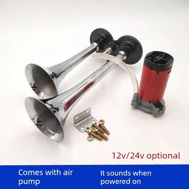 汽车电动空气控制喇叭12V摩托车内置气泵电动控制汽笛24V卡车改装