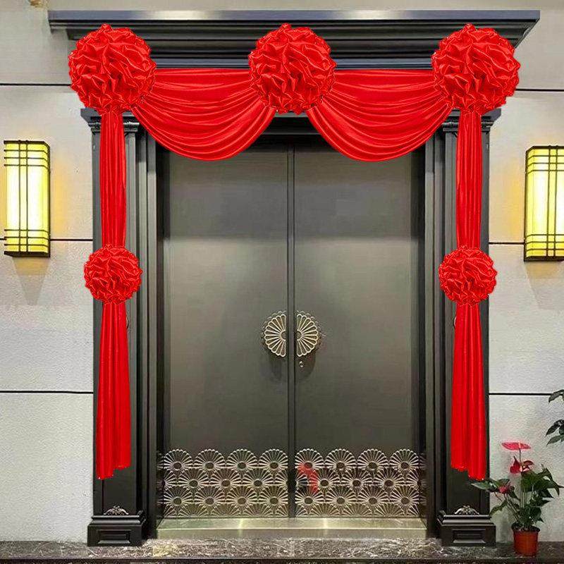 大红花球结婚单元门农村大门装饰乔迁婚房门头花绸缎红布门彩绣球,节庆用品/礼品,拉花,淘宝优惠券,粉丝福利购,淘宝优惠卷