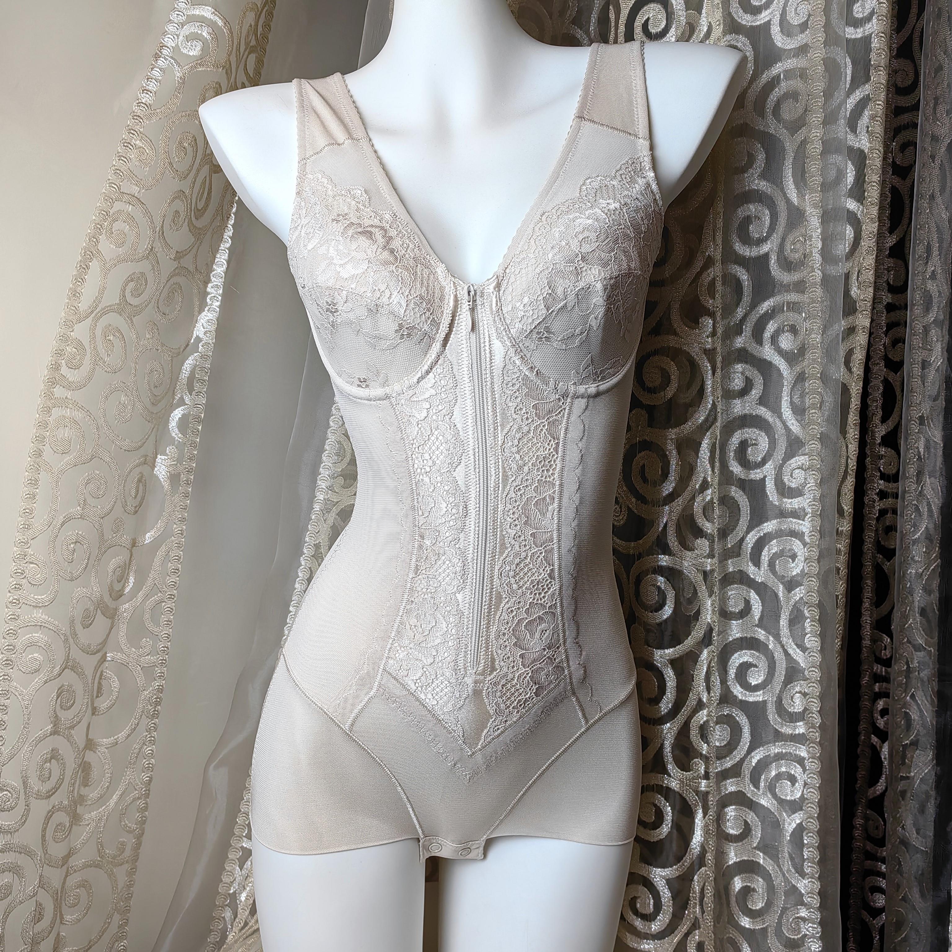 薄款强压连体塑身衣前拉链收腹束腰收肚子提臀美体美背产后有钢圈