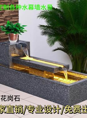 石材定制阳台鱼池循环流水造景户外花园庭院景观室内喷泉生财摆件