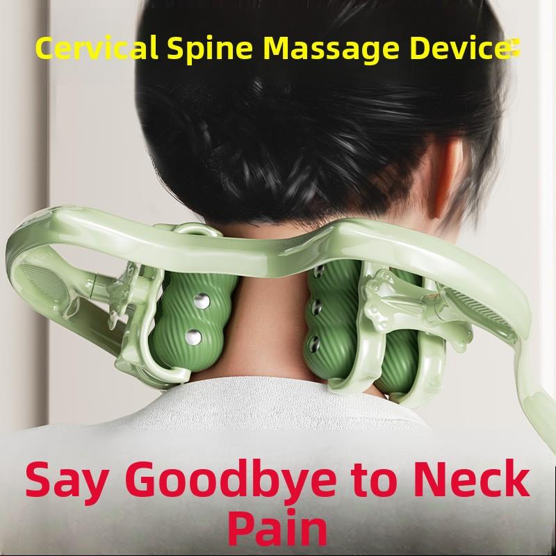 颈部按摩手12轮滚动按摩器肩颈颈椎颈部按摩夹按摩颈部神器