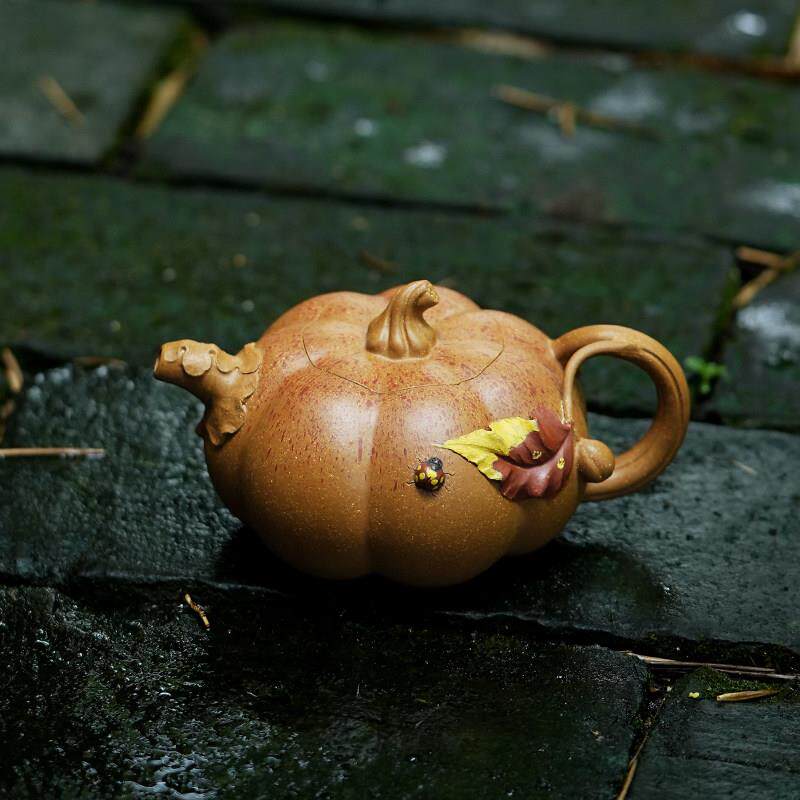 宜兴原矿紫砂壶泡茶壶纯全手工茶具送礼彷生器降坡泥大南瓜300cc