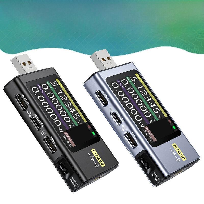 Fnirsi-Fnb58 USB电压和电流表c型多功能快速充电测试仪Qc/Pd诱骗