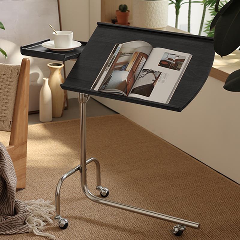 中复古实木琴谱架边几桌置物阅读架小推车带轮可移动升降书房卧室