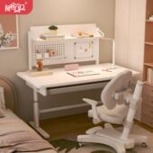 阿格贝贝儿童学习桌书桌家用实木书桌手摇可升降卧室简约学生桌