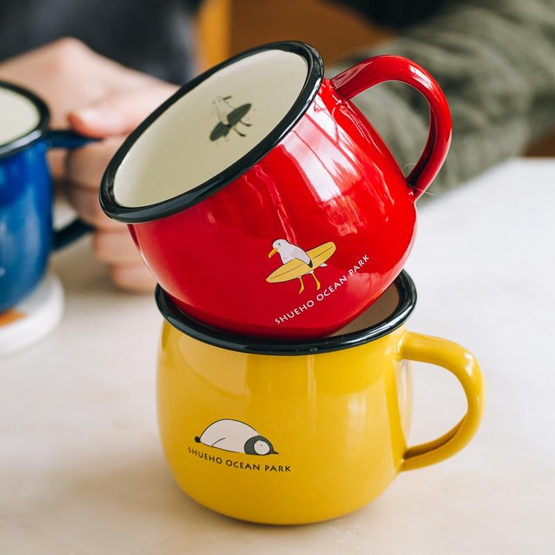 树可珐瑯海洋公园搪瓷杯家用喝水杯马克杯可爱儿童幼儿园水杯杯子