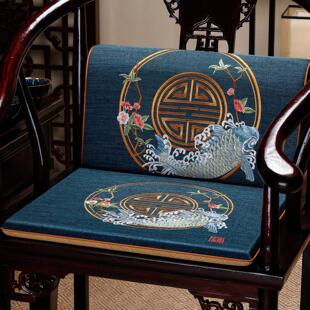 新中国风红木沙发垫太师扶手椅实木宫殿官员帽椅餐椅茶几椅座垫定