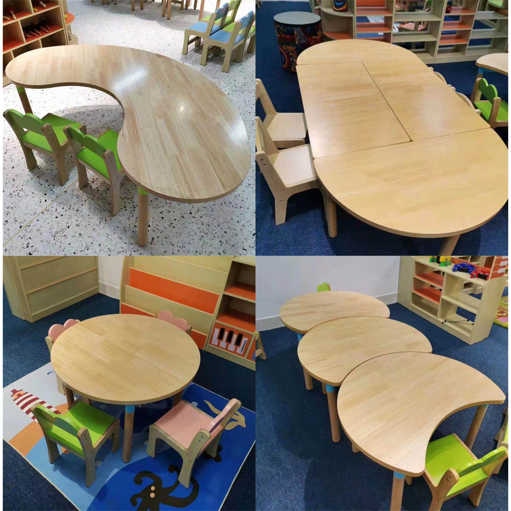 幼儿园儿童实木桌椅早教中心美术培训班辅导机构学习美工桌绘画桌