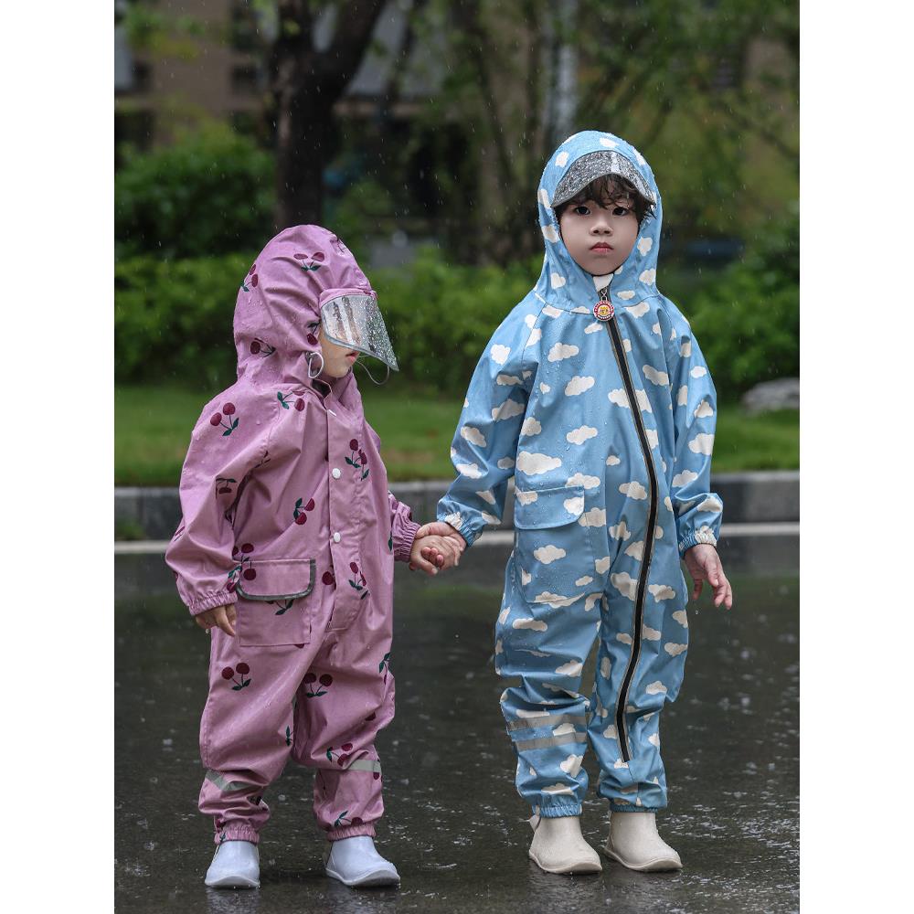 采购产品儿童雨衣,婴儿连体套装,儿童雪地游戏,男孩全身防水幼