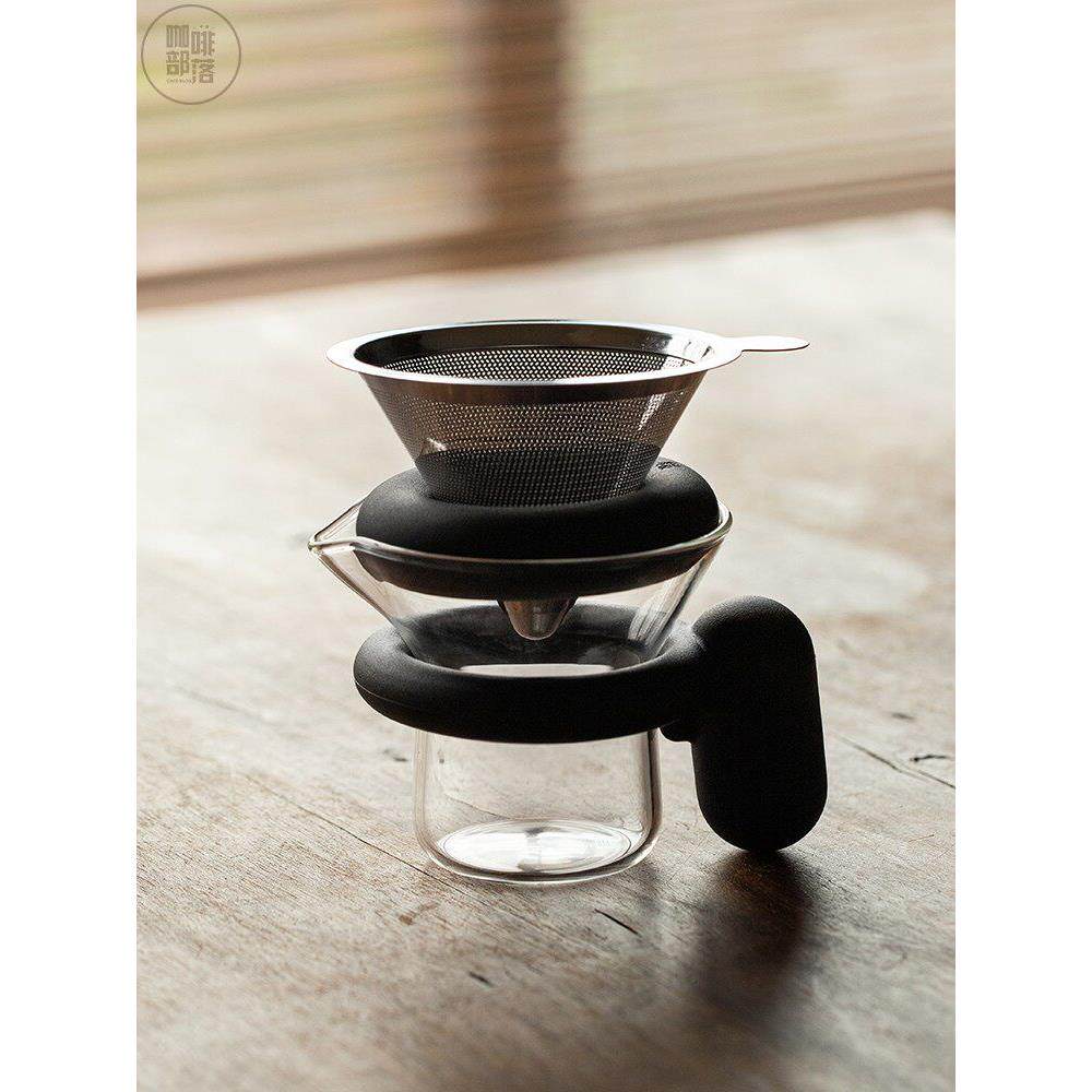 冷设计迷你快杯玻璃优雅杯露营风格便携式旅行小茶具茶杯手冲咖啡