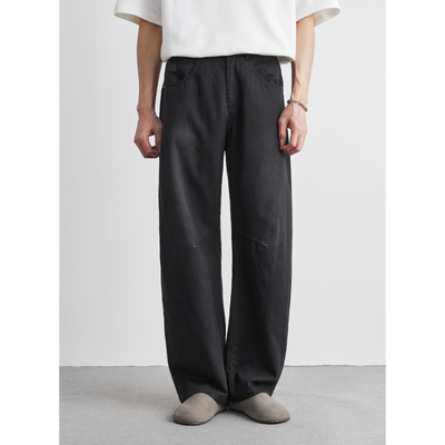 EQ男装 莱赛尔天丝休闲裤男夏2025宽松直筒凉感冰丝阔腿裤子薄