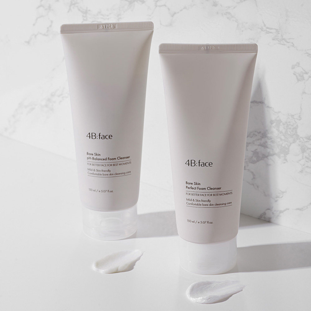 敏感肌选它！韩国4bface  氨基酸弱酸性保湿洁面乳温和卸妆水润