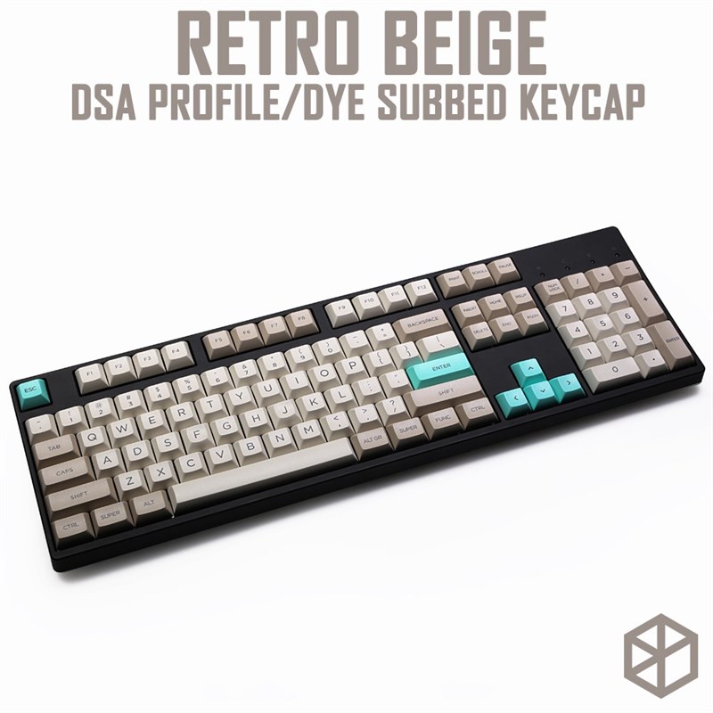 新品dsa profile Dye Sub Keycap Set PBT plastic retro beige f